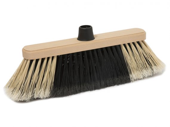 woody broom with plastic screw